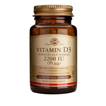 Solgar Vitamin D3 2200IU (25μg) συμπλήρωμα με βιταμίνη D3 50 κάψουλες